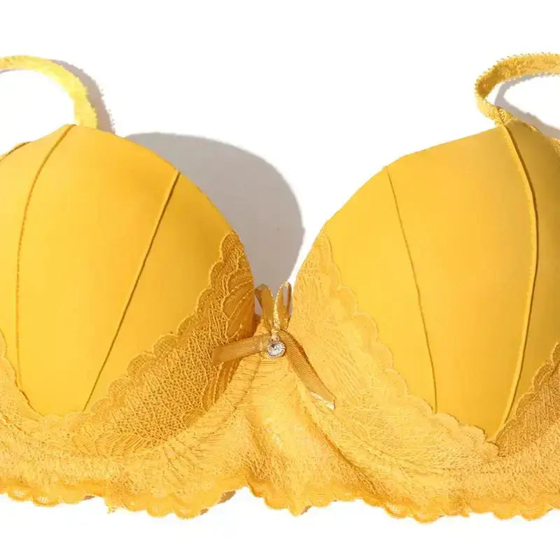 Hand Shap Foam Pad Bra Push Up Solid Color Floral Lace Bras for Women Underwire Brassiere 75B 80B 85B