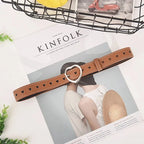 Tan Heart Buckle Waist Belt with Heart Cutouts for Stylish Outfit Accessories