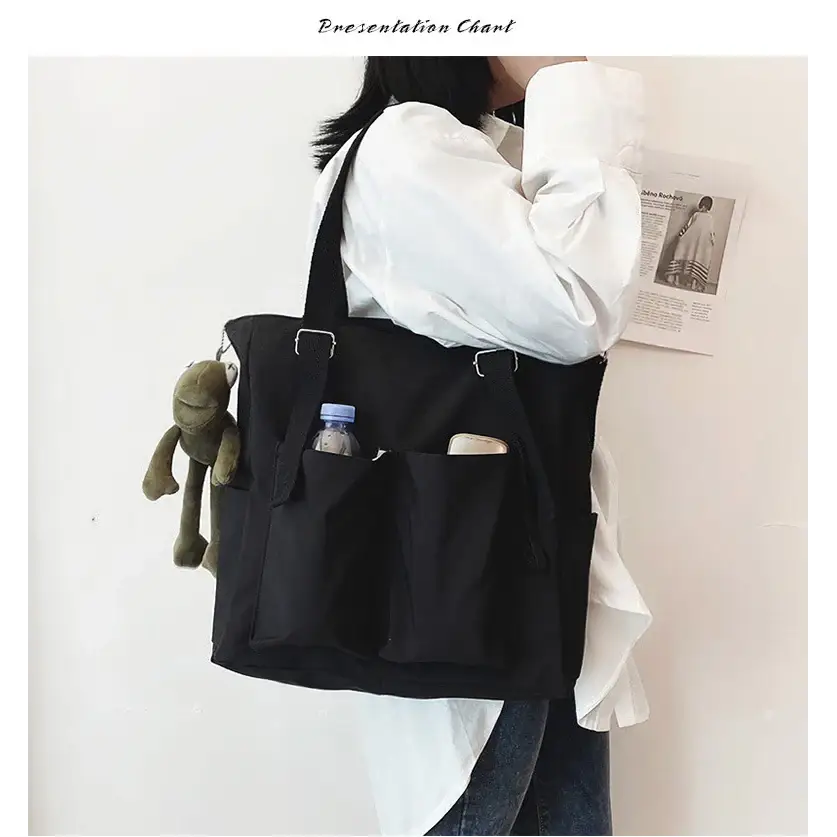 Stylish high capacity waterproof nylon handbags featuring multiple pockets for organization