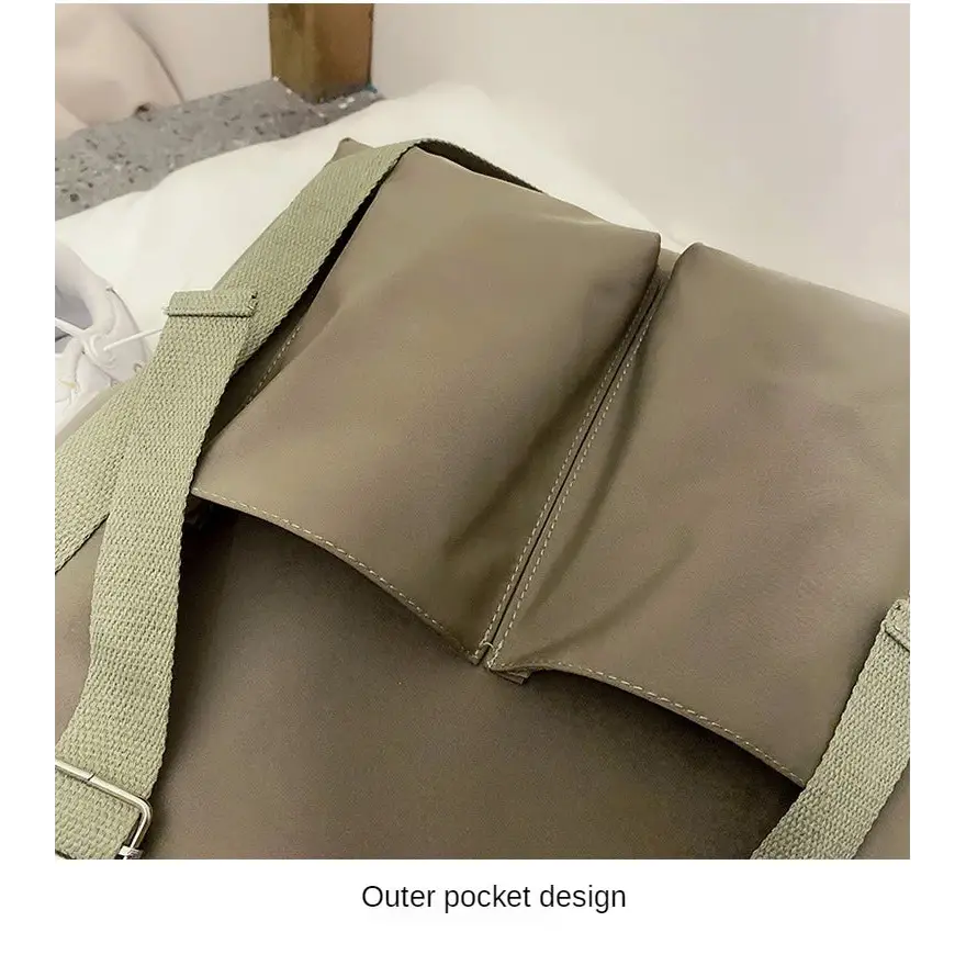 High capacity waterproof nylon handbags featuring an outer pocket design for easy access and organization