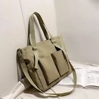 High capacity waterproof nylon handbags with multiple pockets for versatile use and daily essentials