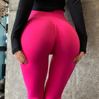 High elastic running leggings women in vibrant pink with a flattering fit for active workouts