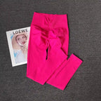 Bright pink high elastic running leggings women with a flattering design, perfect for active lifestyles