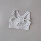 White high impact sports bra for women with a stylish design and comfortable fit