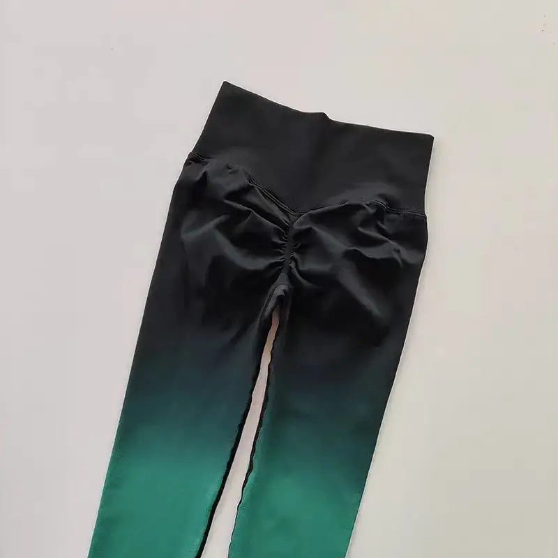 High Waist Gradient Running Leggings - The Lady's Haven Boutique