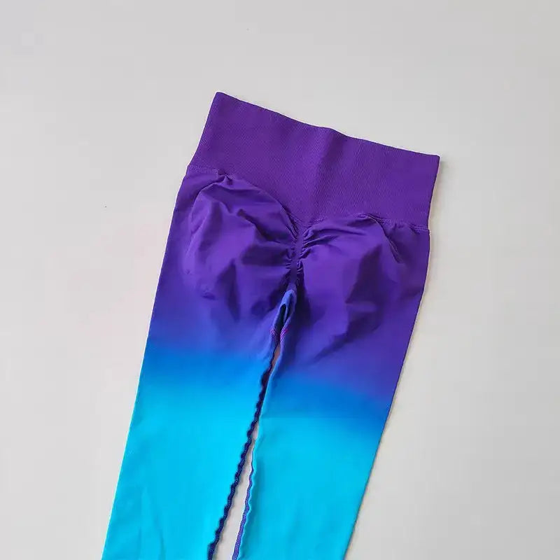 High Waist Gradient Running Leggings - The Lady's Haven Boutique