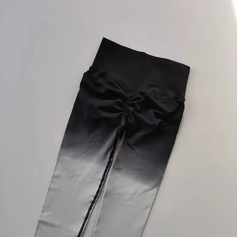 High Waist Gradient Running Leggings - The Lady's Haven Boutique