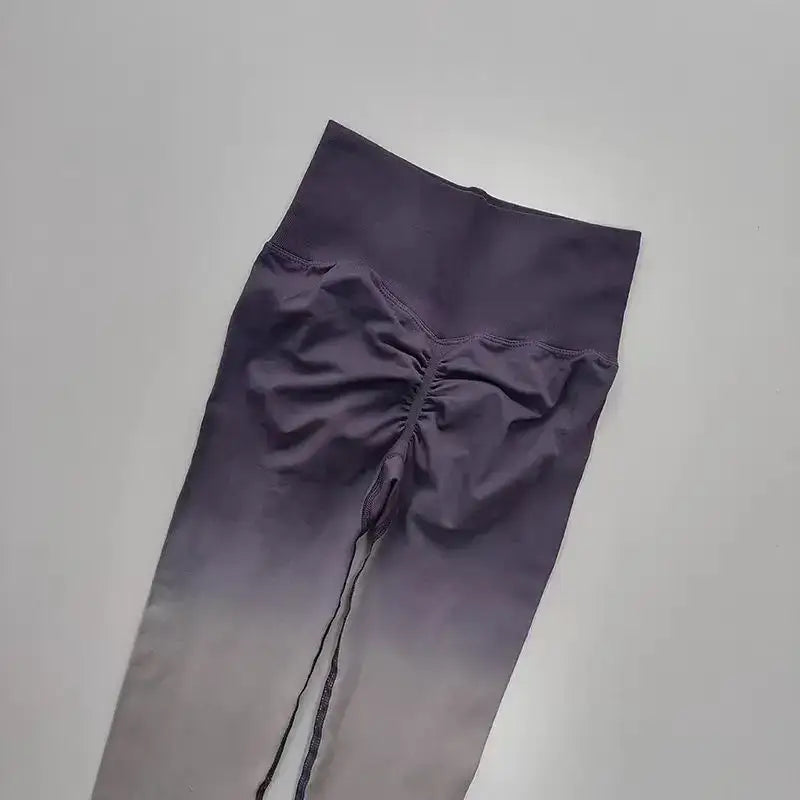 High Waist Gradient Running Leggings - The Lady's Haven Boutique