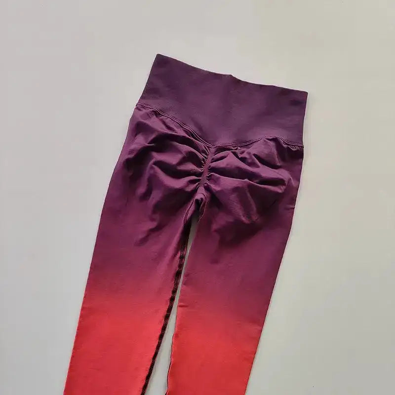 High Waist Gradient Running Leggings - The Lady's Haven Boutique