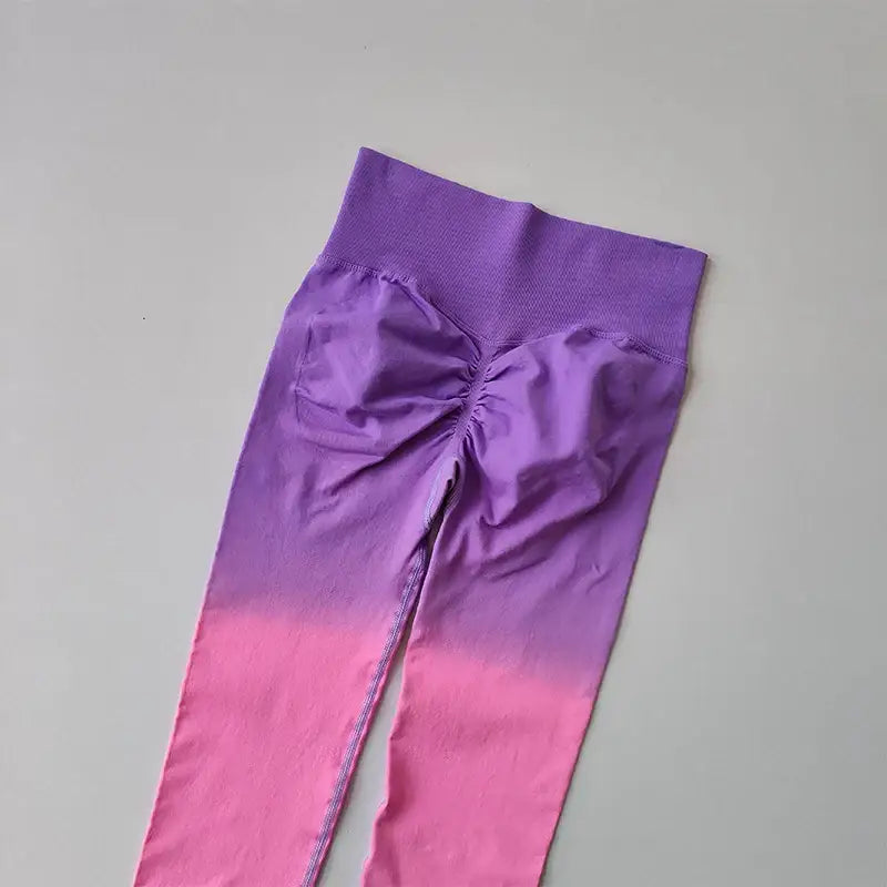 High Waist Gradient Running Leggings - The Lady's Haven Boutique