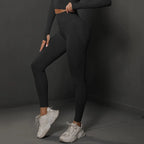 Black high waist seamless yoga leggings for ultimate comfort and flexibility during workouts