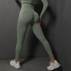 High waist seamless yoga leggings in green from The Lady's Haven Boutique for comfortable workouts