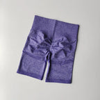 High waist seamless yoga shorts in purple from The Lady's Haven Boutique for comfortable workouts