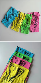 Colorful high waisted printed leggings in blue, green, pink, and yellow styles for stylish comfort