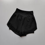 High-waisted sports shorts women in black with a stylish design for activewear and workouts