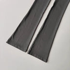 High waisted yoga pants bell-bottoms in a sleek gray design for comfortable workouts