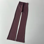 High waisted yoga pants bell-bottoms in deep purple for stylish workouts at The Lady's Haven Boutique