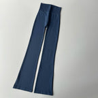 High waisted yoga pants bell-bottoms in navy blue for comfortable workouts and stylish casual wear