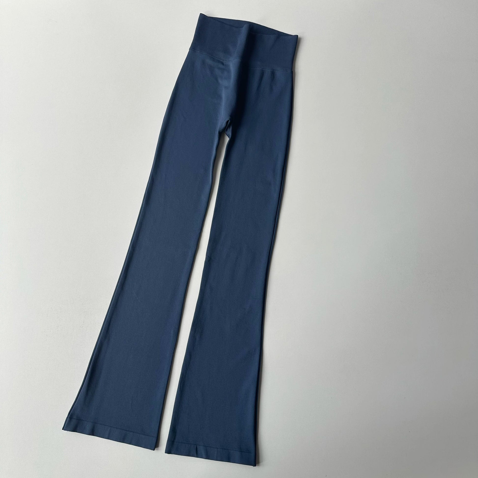 High waisted yoga pants bell-bottoms in navy blue for comfortable workouts and stylish casual wear