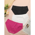 Black white and pink hip lifting seamless panties for women with scalloped edges from The Lady's Haven Boutique