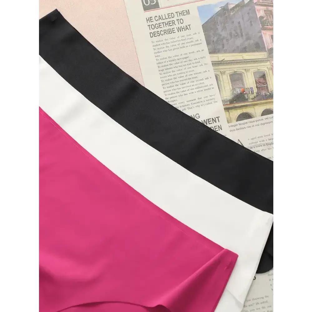 Three hip lifting seamless panties for women in black white and pink from The Lady's Haven Boutique