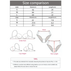 Size chart and measurements for hip lifting seamless panties for women including waist and length in cm and inches