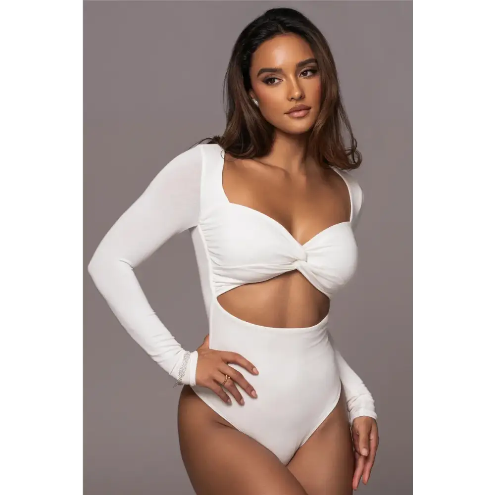 Mozision Hollow Out Long Sleeve Sexy Bodysuit For Women Tops Winter New Square Collar Strapless Skinny Partyl Sexy