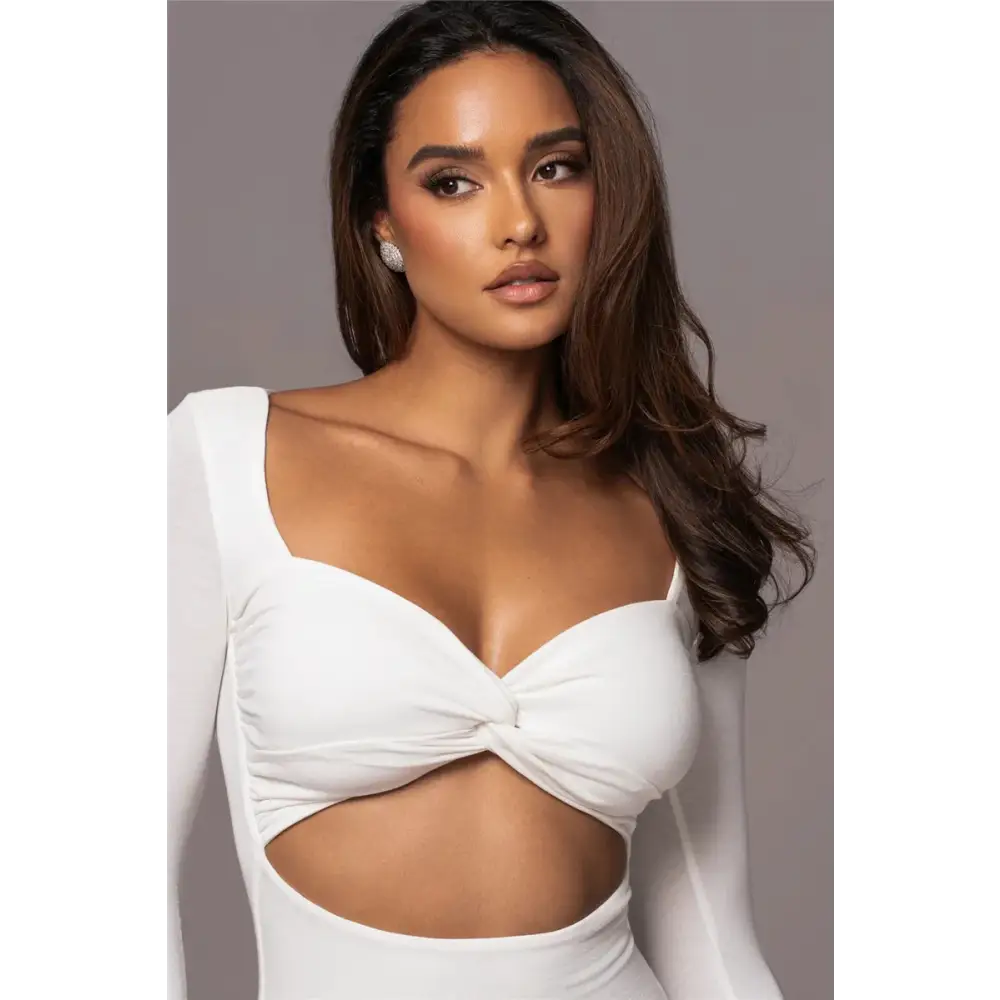 Mozision Hollow Out Long Sleeve Sexy Bodysuit For Women Tops Winter New Square Collar Strapless Skinny Partyl Sexy