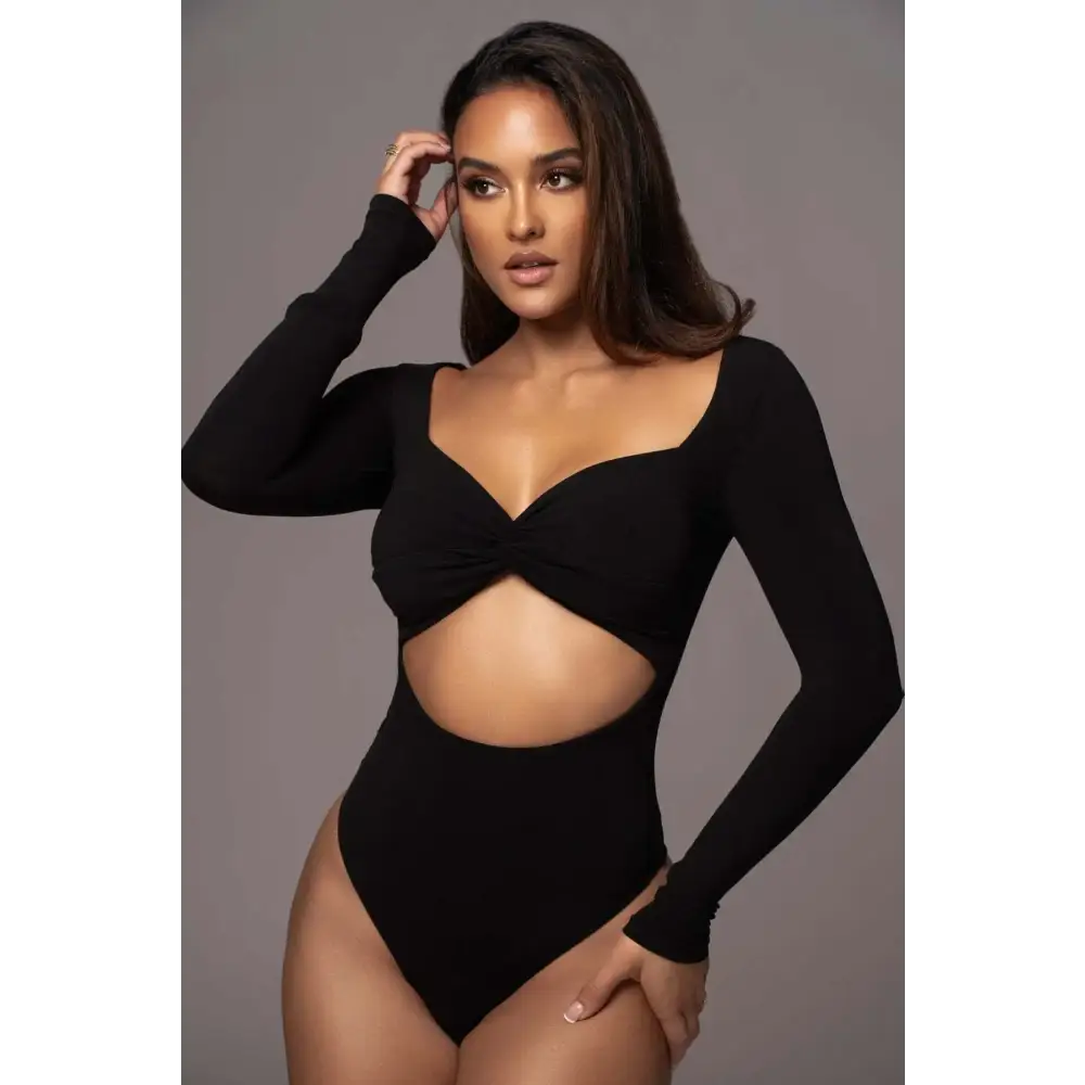 Mozision Hollow Out Long Sleeve Sexy Bodysuit For Women Tops Winter New Square Collar Strapless Skinny Partyl Sexy