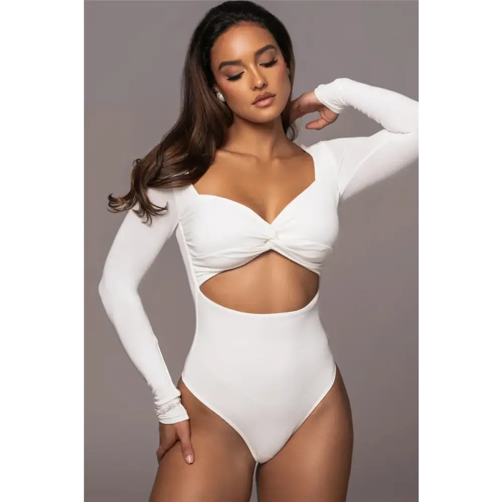 Mozision Hollow Out Long Sleeve Sexy Bodysuit For Women Tops Winter New Square Collar Strapless Skinny Partyl Sexy