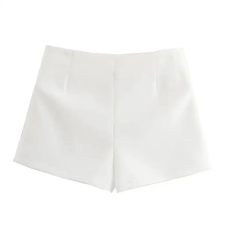 White casual mid waist short skirt flat lay on white background from The Ladys Haven Boutique