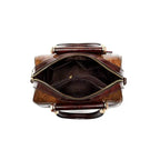 Interior view of a luxurious ladies designer shoulder handbag with multiple compartments for easy organization
