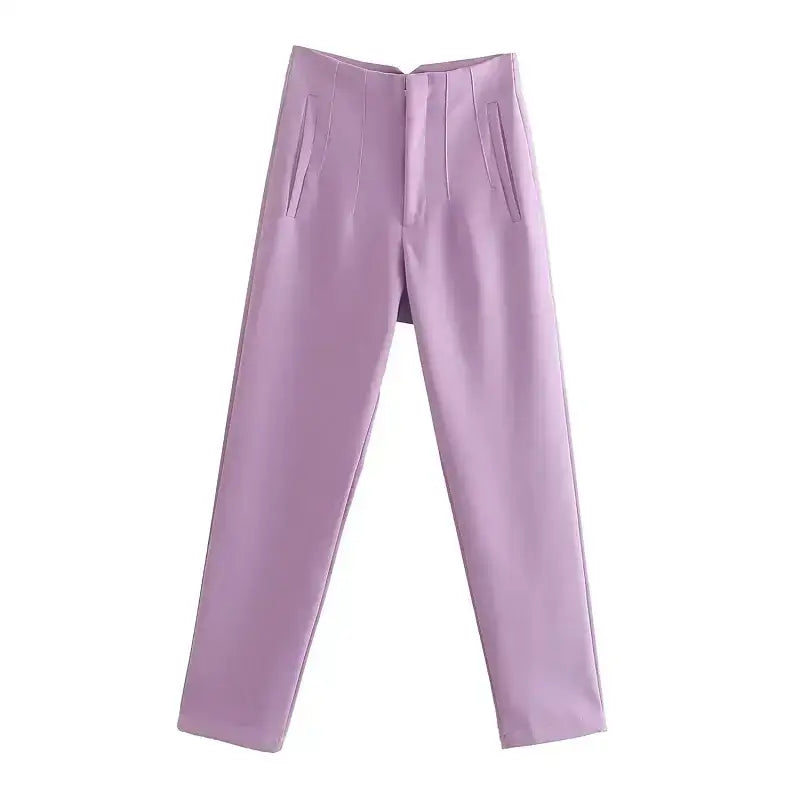 Lavender elegant slim fit pencil trousers with front pockets from The Lady's Haven Boutique