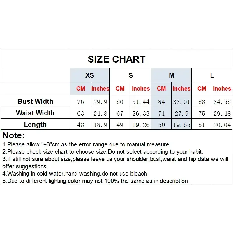 Size chart with measurements in centimeters and inches for elegant spring summer waistcoat by The Lady's Haven Boutique