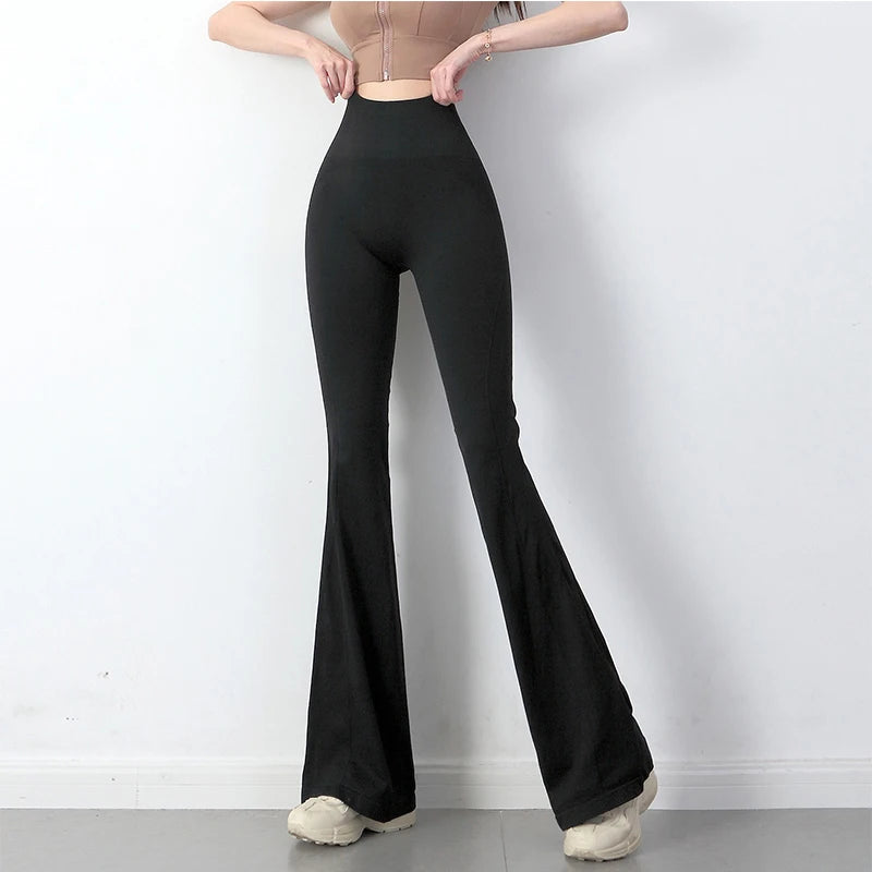 Stylish black ladies fitness sweat pants with a flattering high-waist design for comfortable workouts