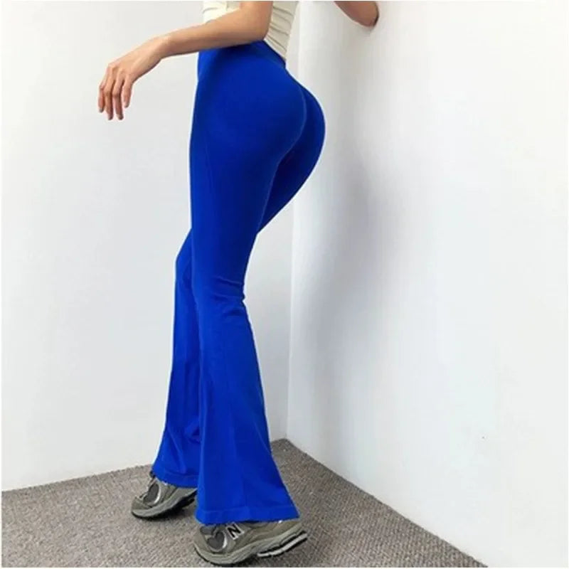 Bright blue ladies fitness sweat pants designed for comfort and flexibility during workouts