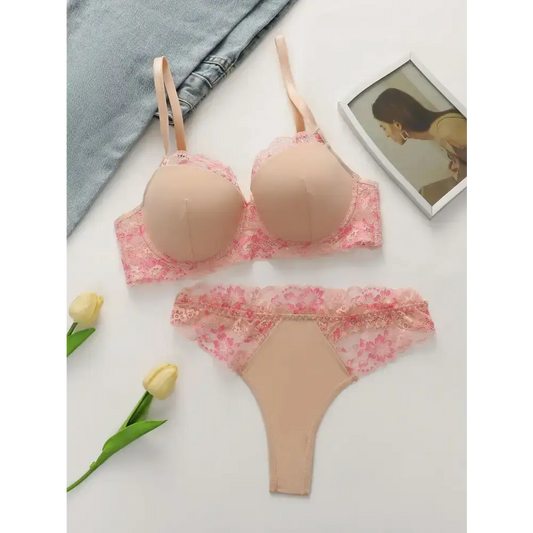 Ladies Floral Sexy Lace Lingerie Set - The Lady's Haven Boutique