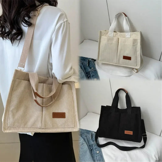 Ladies’ Handbag Large Capacity New Fashionable Canvas Bag - Handbags