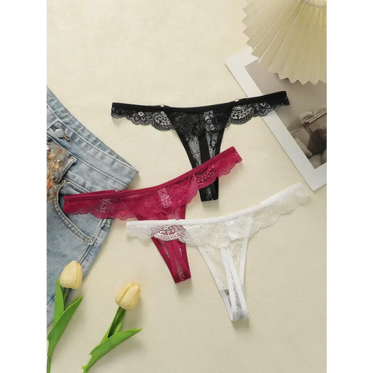 Ladies Lace Low Waisted Thongs Multipack - The Lady's Haven Boutique
