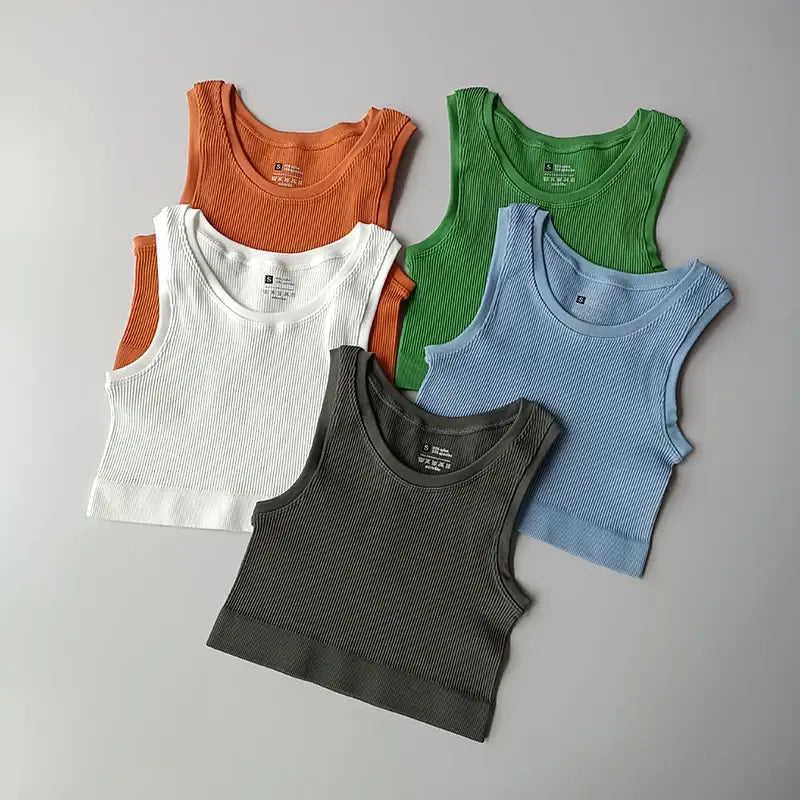 Ladies Seamless Yoga Vest Stylish Comfy - The Lady's Haven Boutique