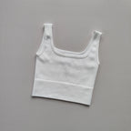 Ladies seamless yoga vest in white, perfect for comfortable workouts and yoga sessions