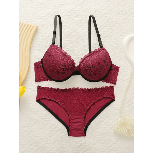 Ladies Sexy Embroidered Lace Lingerie Set - The Lady's Haven Boutique
