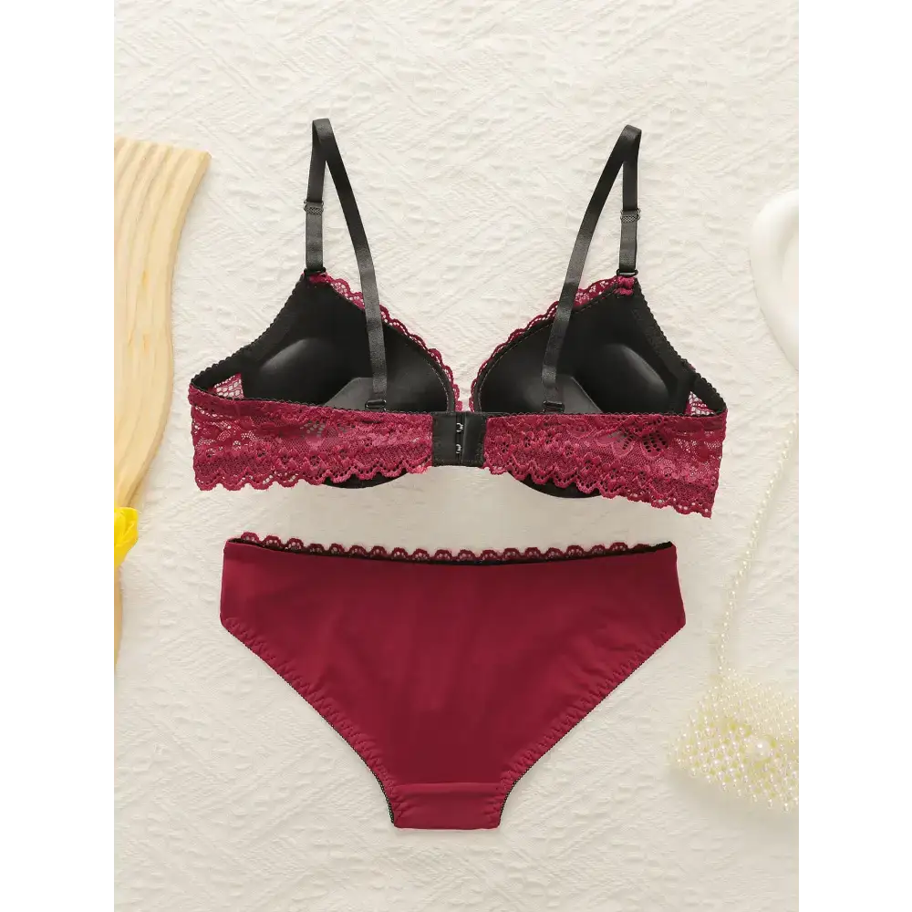 Ladies Sexy Embroidered Lace Lingerie Set - The Lady's Haven Boutique
