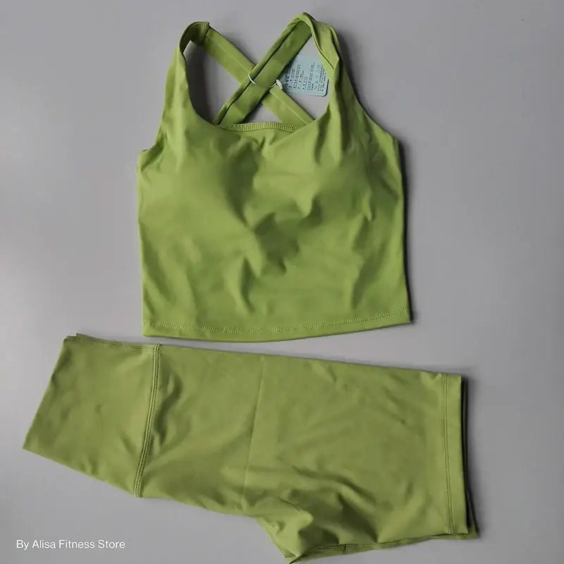 Ladies Sports Bra and Shorts Set Activewear - The Lady's Haven Boutique