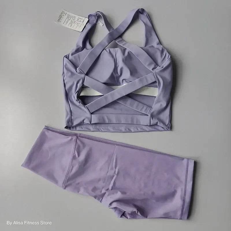 Ladies Sports Bra and Shorts Set Activewear - The Lady's Haven Boutique