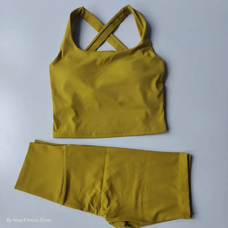 Ladies Sports Bra and Shorts Set Activewear - The Lady's Haven Boutique