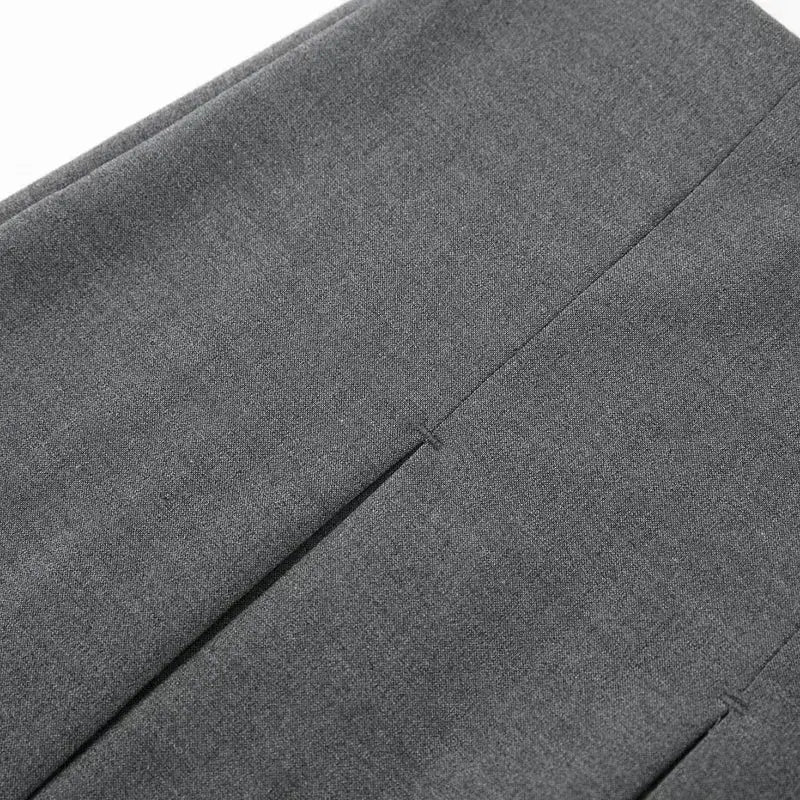 Close-up of gray fabric detailing on spring summer casual skorts from The Lady's Haven Boutique