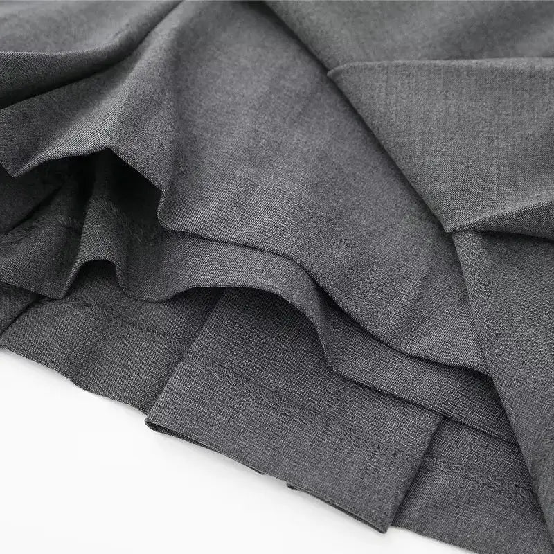 Close-up of gray fabric texture for spring summer casual skorts by The Lady's Haven Boutique