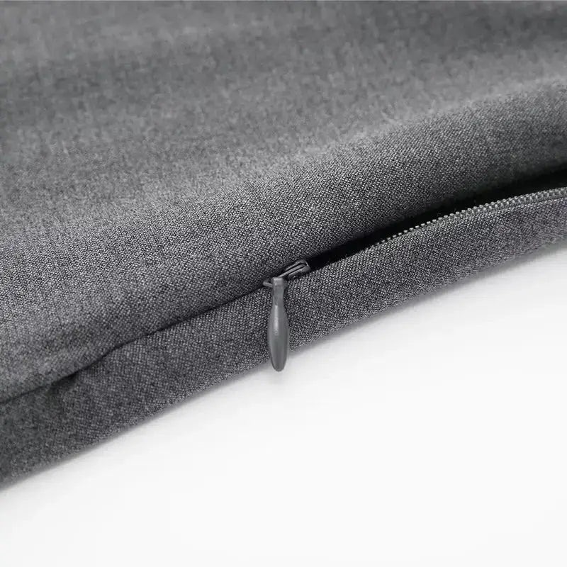 Close-up of gray fabric and zipper detail on spring summer casual skorts from The Lady's Haven Boutique