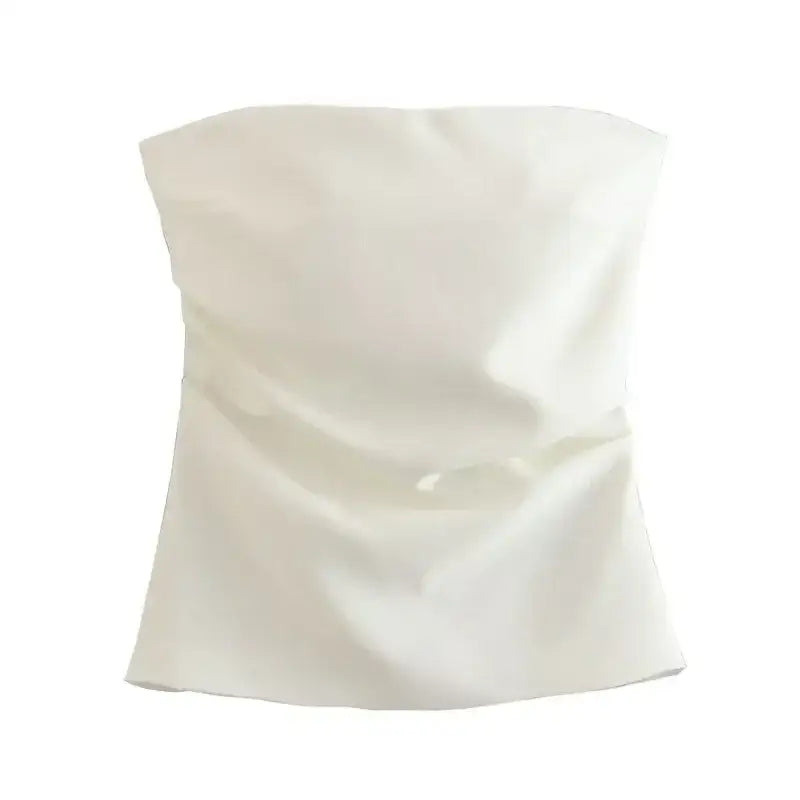 White satin strapless corset top with a smooth finish from The Lady's Haven Boutique